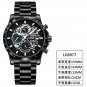 Black blue S_2023  Mens Watches Top Brand Stainless Steel Hollow Sports Waterproof Quartz Watch Men 
