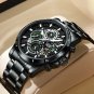 Silver red_2023  Mens Watches Top Brand Stainless Steel Hollow Sports Waterproof Quartz Watch Men Mi