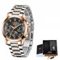 Rose gold black S_2023  Fashion Watch Women Watches Ladies Creative Steel Women Bracelet Watches Fem