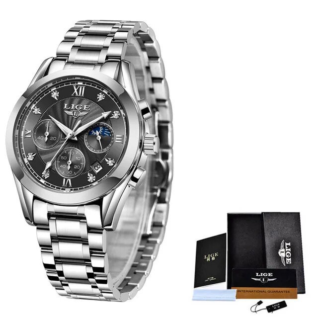 Silver black S_2023  Fashion Watch Women Watches Ladies Creative Steel Women Bracelet Watches Female