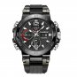 Black_Watches For Men 50M Waterproof Clock Alarm     LCD Dual Display Wristwatch Quartz Military Spo