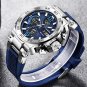 Black_Watches For Men 50M Waterproof Clock Alarm     LCD Dual Display Wristwatch Quartz Military Spo