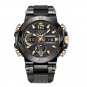 Black rose_Watches For Men 50M Waterproof Clock Alarm     LCD Dual Display Wristwatch Quartz Militar