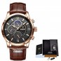 Rose gold black_2023  Men's Watches Top Brand Luxury Men Wrist Watch Leather Quartz Watch Sports Wat