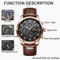 Rose gold white_2023 Men's Watches Top Brand Luxury Men Wrist Watch Leather Quartz Watch Sports Wat