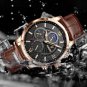 Rose gold white_2023 Men's Watches Top Brand Luxury Men Wrist Watch Leather Quartz Watch Sports Wat