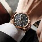 Rose gold white_2023 Men's Watches Top Brand Luxury Men Wrist Watch Leather Quartz Watch Sports Wat