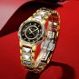 Gold yellow_2021 Brand SUNKTA Women Watches Fashion Square Ladies Quartz Watch Bracelet Set Dial Si
