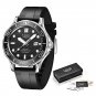 Silver black_2021   Waterproof Watch Men Top Brand Luxury Stainless Steel Men Watch Fashion Casual S