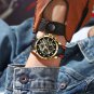 Black green_Mens Watches Brand Luxury Silicone Strap Waterproof Sport Quartz Chronograph Military Wa