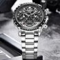 Blue_2022 Stainless Steel Hollow Mens Watches Top Brand Sport Waterproof Quartz Watch Men Military W