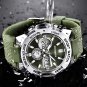 Silver green_Digital Men Military Watch Luminous Sports Man Watch 50M Waterproof Wristwatch LED Quar
