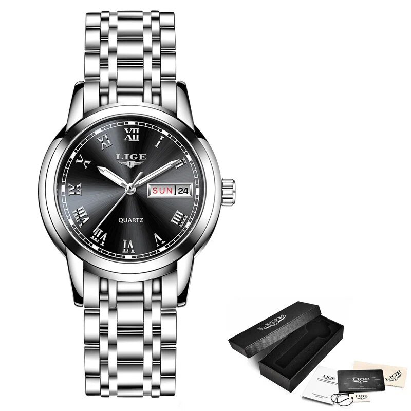 Silver black_2023  Gold Watch Women Watches Ladies Creative Steel Women's Bracelet Watches Female Wa