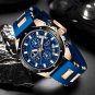 Rose gold black_2023   Fashion Mens Watches Top Brand Luxury Silicone Sport Watch Men Quartz Date Cl