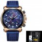All blue_Men Sport Watches Top Brand Luxury Casual Quartz Watch Men Genuine Leather Military Waterpr