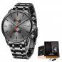 Black red S_2021  Men Watch Clock Luxury Top Brand Military Black Quartz Watches Mens Waterproof Chr