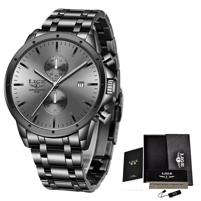 Black Silver S_2021  Men Watch Clock Luxury Top Brand Military Black Quartz Watches Mens Waterproof 