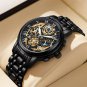 all black_Men Watch Top Brand Original Sports Quartz Mens Watches Full Steel Waterproof Chronograph 