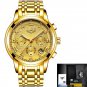 all yellow steel_Watches Men Luxury Brand Chronograph Men Sports Watches Waterproof Full Steel Quart