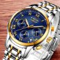 silver blue steel_Watches Men Luxury Brand Chronograph Men Sports Watches Waterproof Full Steel Quar