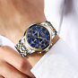 silver blue steel_Watches Men Luxury Brand Chronograph Men Sports Watches Waterproof Full Steel Quar