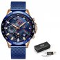 All blue_Fashion Mens Watches Top Brand Luxury WristWatch Quartz Clock Blue Watch Men Waterproof Spo