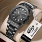 Black_2023   Luxury Watch Men Business Waterproof Male Clock Luminous Date Stainless Steel Square Qu