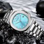Silver white_2023   Luxury Watch Men Business Waterproof Male Clock Luminous Date Stainless Steel Sq