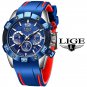 Silver blue_2021  Fashion Blue Mens Watches Top Brand Luxury Clock Sports Chronograph Waterproof Qua