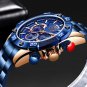 Silver blue_2021 Fashion Blue Mens Watches Top Brand Luxury Clock Sports Chronograph Waterproof Qua