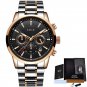 Gold black S_Mens Watches Top Luxury Brand Business Quartz Watch Men Military Sports Waterproof Dres