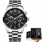 Silver black S_Mens Watches Top Luxury Brand Business Quartz Watch Men Military Sports Waterproof Dr