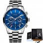 Silver blue S_Mens Watches Top Luxury Brand Business Quartz Watch Men Military Sports Waterproof Dre