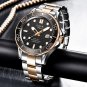 Rose gold black_2023 Sport Wristwatch For Man Top Brand Stainless Steel Waterproof Clocks Men Watch