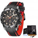 All black_Watches Mens  Top Brand Waterproof Clock Male Silicone Strap Sport Quartz Watch For Men Bi