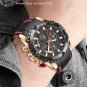 Rose gold blue_Watches Mens  Top Brand Waterproof Clock Male Silicone Strap Sport Quartz Watch For M