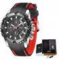 Silver black_Watches Mens  Top Brand Waterproof Clock Male Silicone Strap Sport Quartz Watch For Men