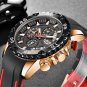 Silver black_Watches Mens Top Brand Waterproof Clock Male Silicone Strap Sport Quartz Watch For Men