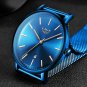 All blue_Mens Watches Top Brand Luxury Waterproof Ultra Thin Clock Blue Mesh Belt Fashon Casual Quar