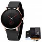 Rose red_2022  Fashion Sports Mens Watches Top Brand Luxury Waterproof Simple Ultra-Thin Watch Men Q