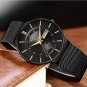 All blue_Mens Watches Top Brand Luxury Waterproof Ultra Thin Date Clock Male Steel Strap Casual Quar