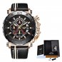 Rose gold black_2022  Business Learther Mens Watches Top Brand Luxury Quartz Watch For Men Waterproo