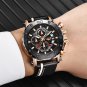 Rose gold blue_2022 Business Learther Mens Watches Top Brand Luxury Quartz Watch For Men Waterproof