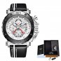 Silver white_2022  Business Learther Mens Watches Top Brand Luxury Quartz Watch For Men Waterproof S