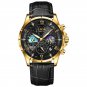 Black gold_2023  Mens Watches  Top Brand Luxury Leather Casual Quartz Watch Men's Sport Waterproof C