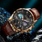 Black gold_2023 Mens Watches Top Brand Luxury Leather Casual Quartz Watch Men's Sport Waterproof C