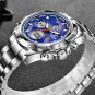 Silver blue_FOX Men Watch Top Luxury Brand Big Dial Sport Watches Mens Chronograph Quartz Wristwatch