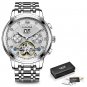 Silver white S_Business Watch Men Automatic Mechanical Tourbillon Watch Luxury Fashion Stainless Ste