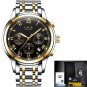 gold black steel_2023 Men Watch Luxury Top Brand  Sport Chronograph Watches Mens Waterproof Full Ste