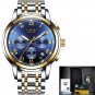 gold blue steel_2023 Men Watch Luxury Top Brand  Sport Chronograph Watches Mens Waterproof Full Stee